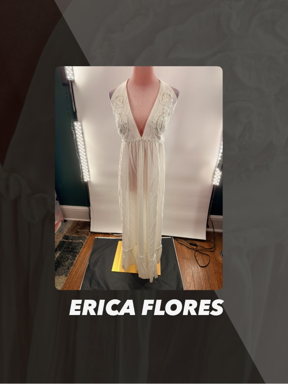 EUC Erica Flores Floral Maxi Dress